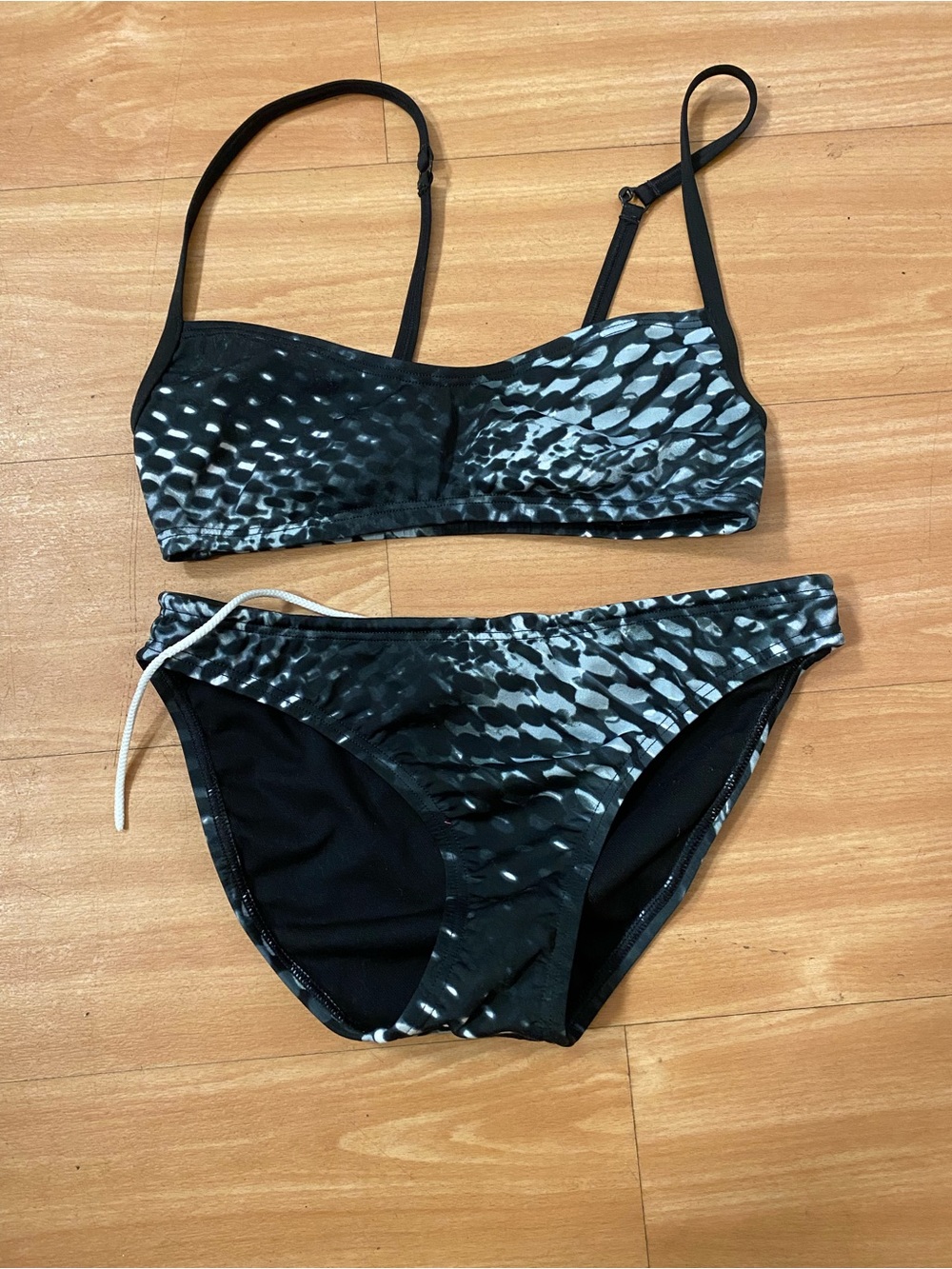 SPEEDO Black & White Textured Bikini Set - Women's Swim